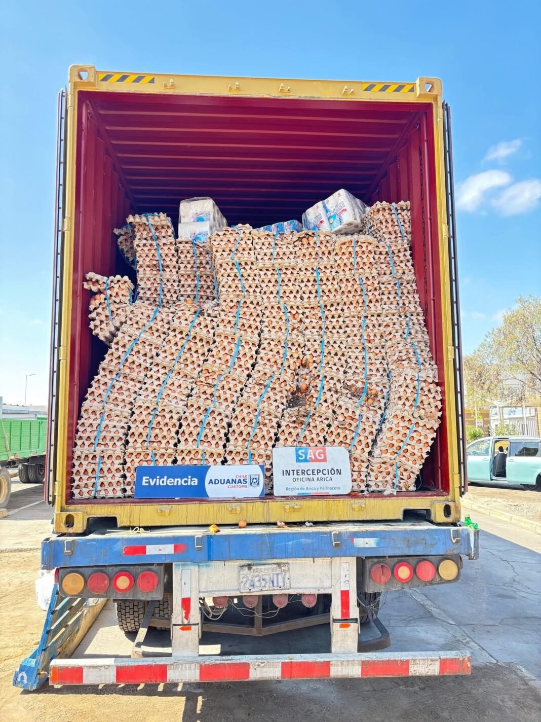 ESCANER DETECTA MILLONARIO CONTRABANDO DE HUEVOS