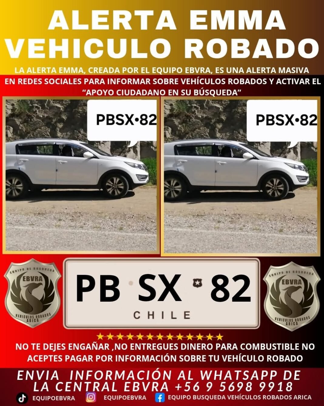 🔴 ¡URGENTE! VEHÍCULO ROBADO 🔴
