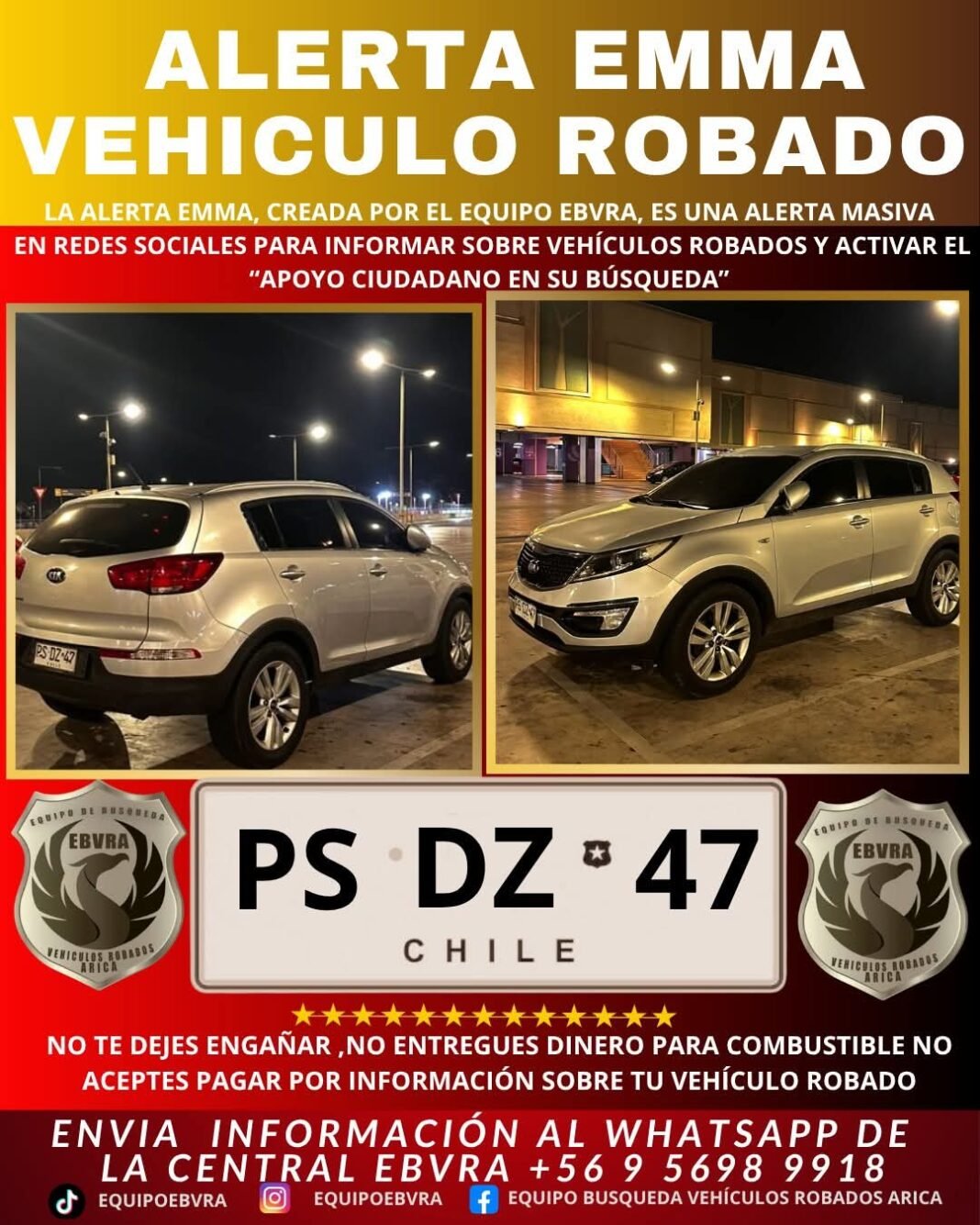 🔴 ¡URGENTE! VEHÍCULO ROBADO! 🔴