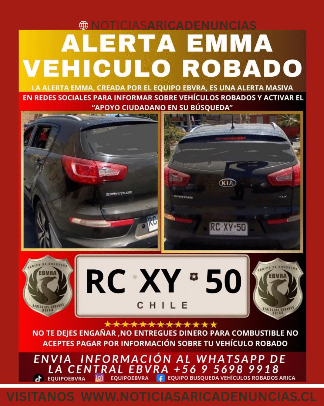 🔴 ¡URGENTE! VEHÍCULO ROBADO! 🔴