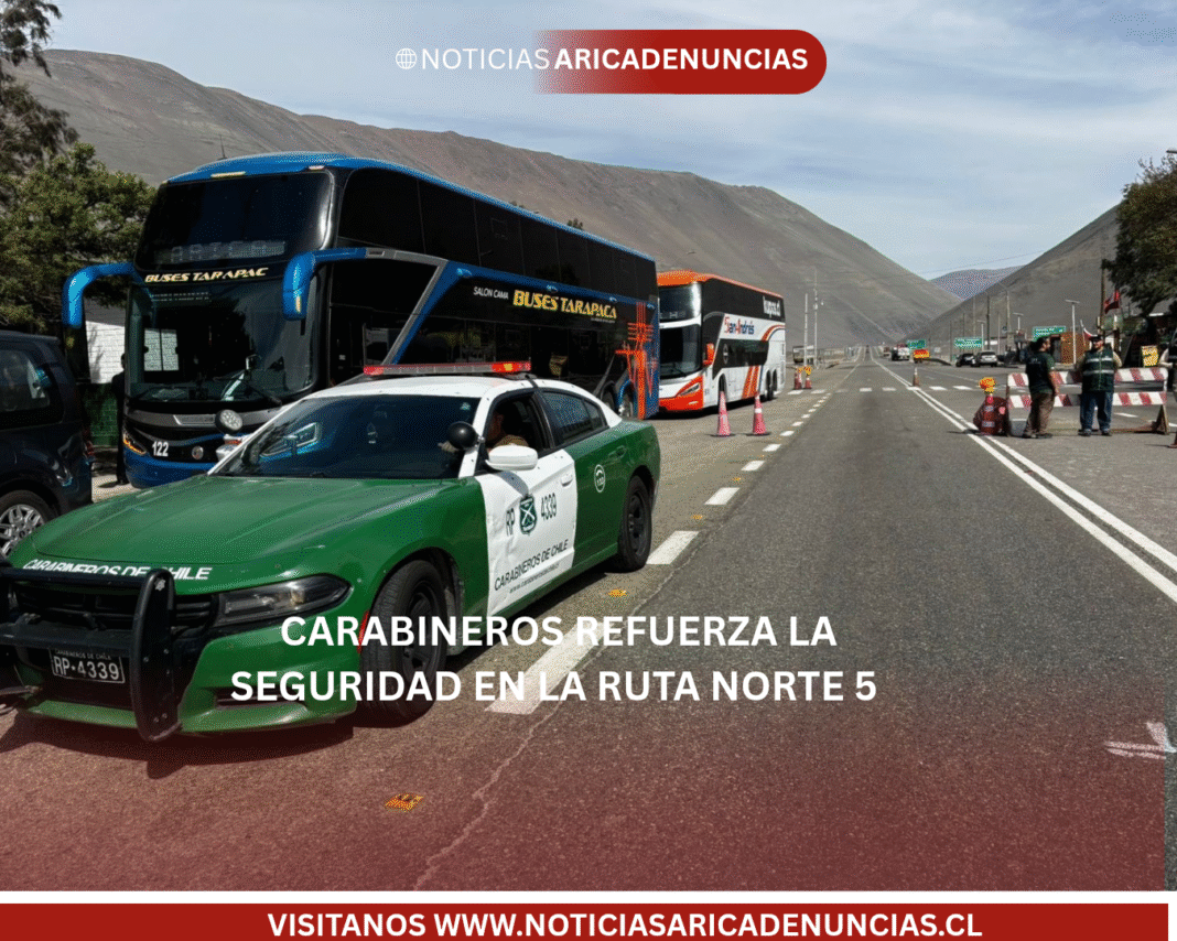 🔴 Carabineros refuerza la seguridad en la Ruta 5 Norte<br><br>A través de controles permanentes y un trabajo coordinado con la PDI, Carabineros está intensificando los controles de identidad, fiscalizaciones migratorias y la orientación preventiva a conductores.<br><br>Estas acciones buscan garantizar un tránsito más seguro, detectar situaciones irregulares y proteger a todas las personas que se desplazan por la principal ruta del norte del país<br><br>#AricaContraLaDelincuencia #Aricayparinacota<br>#NoticiasAricaDenuncias<br><br>